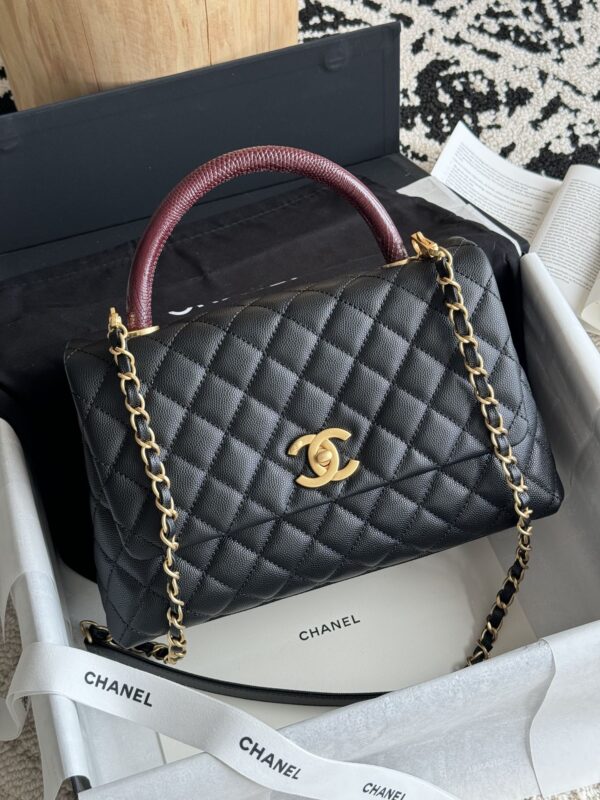 CC coco handle caviar leather